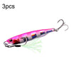 3 PCS PROBEROS LF103 Simulation Metal Sea Fishing Bait, Specification: 10g(D Luminous With Hook)