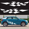 2 PCS/Set D-943 Checkered Flag Pattern Car Modified Decorative Sticker(White)