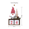 Christmas Wooden Pine Cone Calendar Ornaments Decorative Wooden Calendar Countdown Ornaments(Gray Hat)