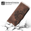 For Samsung Galaxy A36 Skin Feel Flowers Embossed Wallet Leather Phone Case(Brown)