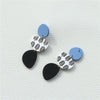 Fingerprint Print Clay Texture Acrylic Stitching Long Earrings(DE064-7)