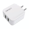 LDNIO A2201 2.4A Dual USB Charging Head Travel Direct Charge Mobile Phone Adapter Charger With 8 Pin Data Cable (US Plug)