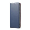 For Samsung Galaxy S25+ 5G Fierre Shann PU Genuine Leather Texture Phone Case(Blue)