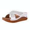 Thick-Bottomed Muffin Wedge Sandals, Shoe Size:37(White)