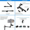 11 inch Adjustable Friction Articulating Magic Arm + Large Claws Clips with Phone Clamp(Black)