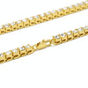 Mens Hip Hop Punk Single Row Crystal Inlaid Alloy Chain Necklace, Size: 24 inch (Gold)