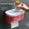 Punch-free Bathroom Transparent Waterproof Tissue Box Toilet Wall-mounted Storage Rack, Size: Small (Pink)