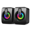 A2 USB 2.0 Wire-controlled Illuminated Mobile Phone Computer Mini Desktop Speaker(Black)