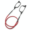 Portable Magnetic Hanging Neck Retractable Reading Glasses +125(Black Frame Red Legs)
