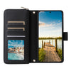 For Samsung Galaxy A14 Nine-card Slots Zipper Wallet Bag Leather Phone Case(Black)