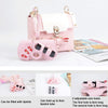 Cute Quirky PU Sunglasses Case Portable Glasses Bag with Hanging Buckle, Color:  Mink Ball Blue