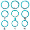 S2208-1 Eyes Women Beaded Bracelet Turquoise Ethnic Style Charm Jewelry