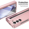 For Samsung Galaxy Z Fold5 Integrated PC + PU Phone Case with Pen / Pen Box(Pink)