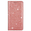 For Samsung Galaxy J4+ Ultrathin Glitter Magnetic Horizontal Flip Leather Case with Holder & Card Slots(Rose Gold)