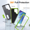 For Samsung Galaxy S25 Ultra 5G Rugged PC Hybrid Silicone Phone Case with Holder(Grey+Fresh Green)