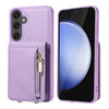 For Samsung Galaxy S24 FE 5G Crossbody Lanyard Zipper Wallet Leather Phone Case(Purple)