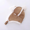 MZ9967 Children Hat Autumn and Winter Thickening Plus Velvet Warm and Windproof Flight Cap Ear Protection Cap, Size: One Size(Beige)