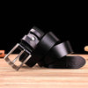 BULL CAPTAIN 01 Pin Buckle Thickened Cowhide Wear-Resistant Belt, Length: 110cm (Smooth Black)