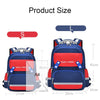 3862 Multi-compartment Ridge Protection Lightweight Waterproof Kids Schoolbag, Size: L (Royal Blue Red)