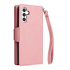 For Samsung Galaxy S25+ 5G Rivet Buckle 9 Cards Three Fold Leather Phone Case(Rose Gold)