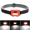 2 PCS Mini COB LED Headlamp Adjustable Camping Torch Lamp Light with 3 Modes(Black)