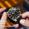OLEVS 6650 Men Luminous Waterproof Silicone Strap Mechanical Watch(Black + Gold)