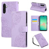 For Samsung Galaxy A26 5G Rose Flower Embossed 3-Card Slots Leather Phone Case(Purple)
