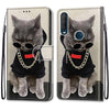 For Alcatel 1SE (2020) Coloured Drawing Cross Texture Horizontal Flip PU Leather Case with Holder & Card Slots & Wallet & Lanyard(Golden Chain Grey Cat)