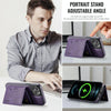 For iPhone 12 Pro Max DG.MING MAGKING-K2 Series MagSafe RFID Card Bag Detachable Phone Case(Purple)