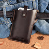 HUMERPAUL Men Leather Retro Belt Mobile Phone Bag(Khaki)