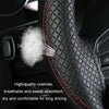 38cm Cowhide Embossed Hand-Stitched Double-Line Steering Wheel Cover(Black Black Line)