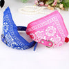 Adjustable Blue Dog Bandana Scarf - PU Leather - Medium