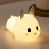 Cute Rabbit Pet Night Light Bedside Nursing Eye Protection Children Sleeping Silicone Lamp(Press Version)