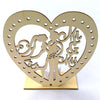 2 PCS Creative Heart Shaped Wooden Decoration Romantic Wooden Sign LED Candle Light(JM01456)