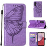 For Samsung Galaxy A24 4G Embossed Butterfly Leather Phone Case(Purple)