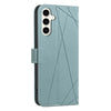 For Samsung Galaxy S25 / S24 5G Geometric Pattern RFID Leather Phone Case(Green)
