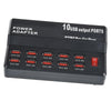 W-838 60W 10 Ports USB Fast Charging Dock Desktop Smart Charger AC100-240V, UK Plug