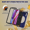 For Xiaomi Redmi Pad Pro 12.1 Rotatable Holder Silicone Hybrid PC Tablet Case with Shoulder Strap(Navy Blue)