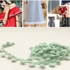 20 Yards Pompom Lace Ribbon Fur Ball Trim For Craft DIY Curtain Home Decorative Clothes Sewing Accessories(Light Blue Green)