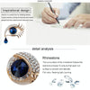 Fashion Angel Tears Brooch Pin Diamond Eyelash Corsage(Golden white diamond blue eyes)
