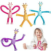 Telescopic Suction Cup Giraffe Funny Hundred Change Children Cartoon Educational Toy(Pink)