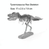 3D Metal Assembly Model DIY Puzzle Dinosaur Model, Style:Tyrannosaurus Skeleton(Silver)