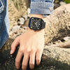 BAOGELA 6763G Square Dial Leather Strap Clock Calendar Mechanical Watch For Men(Black)