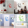 Butterfly Flower Vine Bathroom Wall Stickers Home Decoration Wallpaper Wall Decals For Toilet Decorative Sticker(Blue)