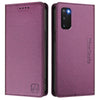 For Samsung Galaxy S20 RC01 Dual-Folded Magnetic Suction RFID Leather Phone Case(Violet)