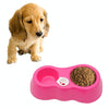 Pet Food & Water Bowl Set with Auto Dispenser (Magenta)