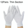 12 Pairs Pure Cotton Working Gloves, Thin Section