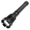 Long Style Micro USB Charging Outdoor Waterproof P90 + COB LED Flashlight, Support Power Display & Telescopic Focusing & 7-level Brightness Adjustment