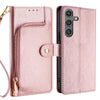 For Samsung Galaxy S25+ 5G Zipper Bag Leather Phone Case(Rose Gold)