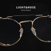 Retro Round Metal Sunglasses Unisex Design UV Protection Glasses(Black+Gray)